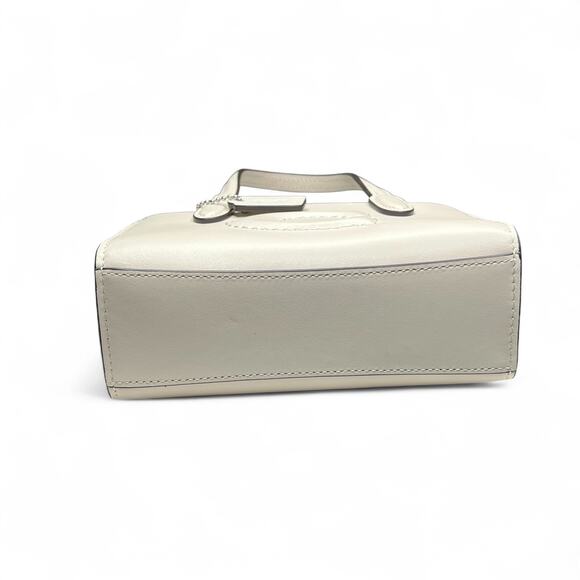 Coach Nina Mini Tote Bag in Chalk white cream Smooth Calf Leather CT804 - Picture 8 of 10